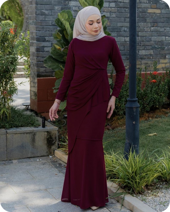 SERENA KURUNG - BURGUNDY