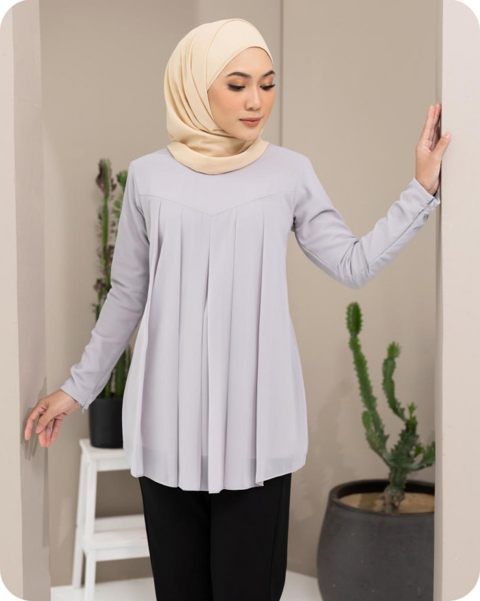 ADELINE BLOUSE - LIGHT GREY