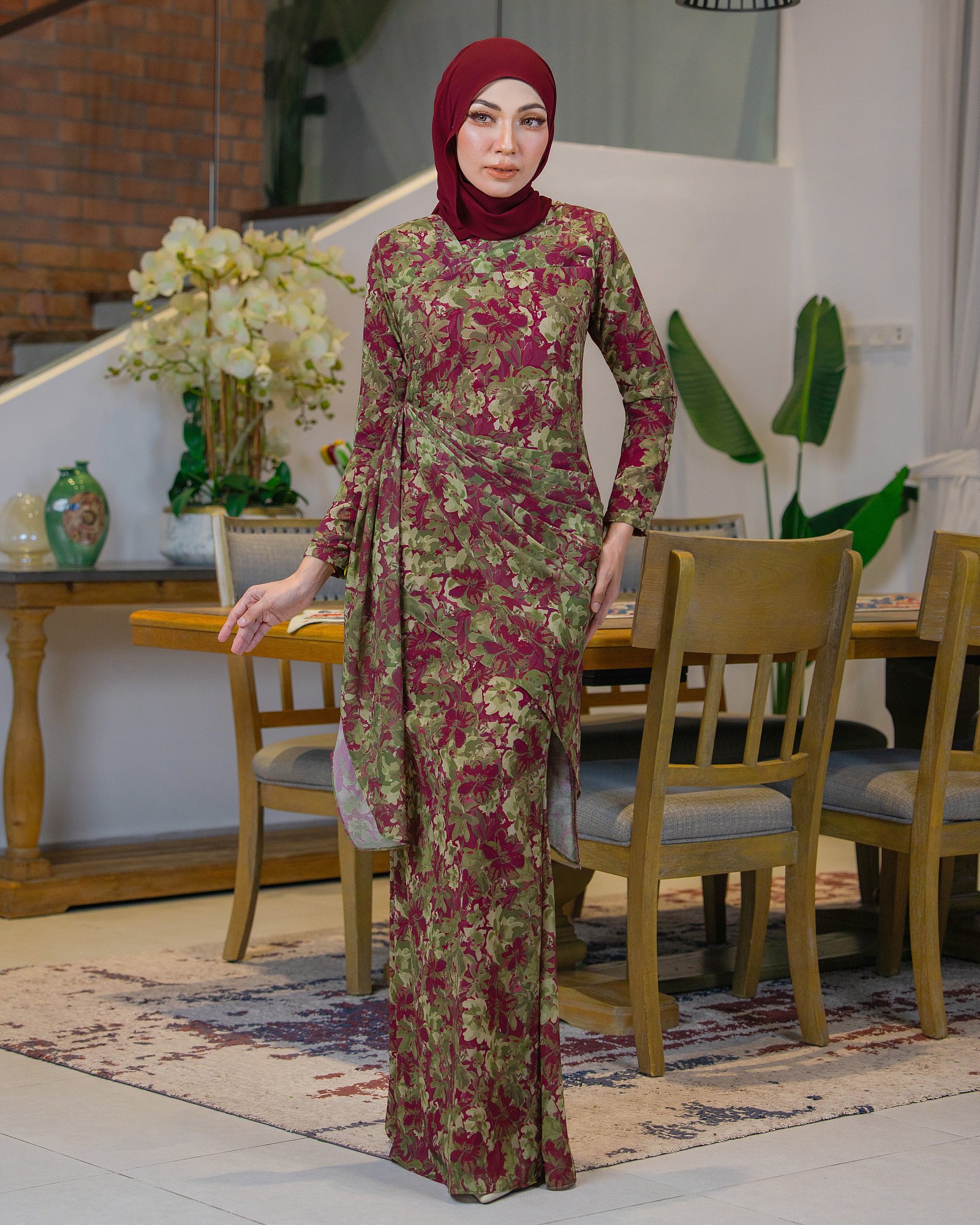 ELVA KURUNG - OLIVE CHERRY ELVA KURUNG - OLIVE CHERRY